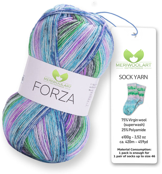 FIL À CHAUSSETTES EN LAINE FORZA 2607 100 g 420