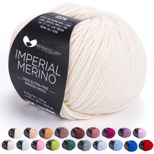 IMPERIAL Hellcreme Merinowolle Garn 50g 125m