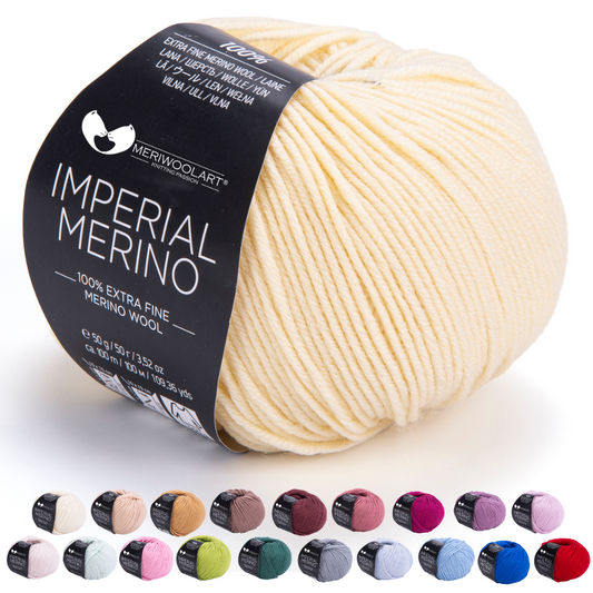 IMPERIAL Creme Merinowolle Garn 50g 125m