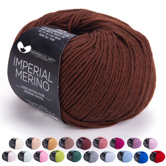IMPERIAL Hellbraunes Merinowollgarn, 50 g, 125 m