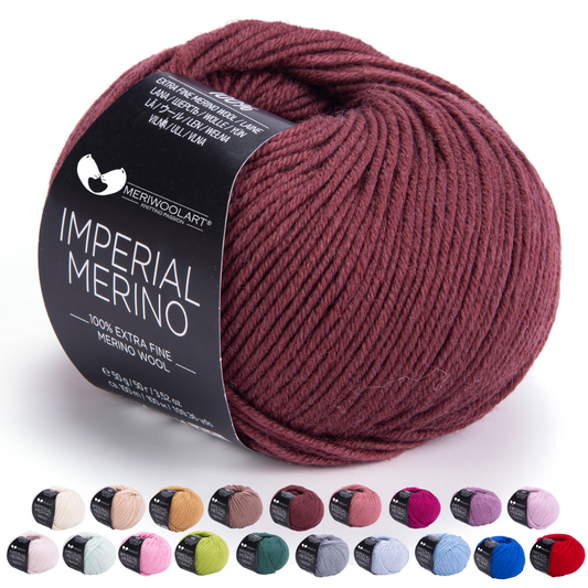 IMPERIAL Dunkelbraune Merinowolle-Garne, 50 g, 125 m