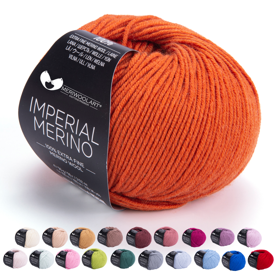 MeriWoolArt Merino Wool Yarn - 125m Soft Wool For Knitting & Crochet - Made In Turkey