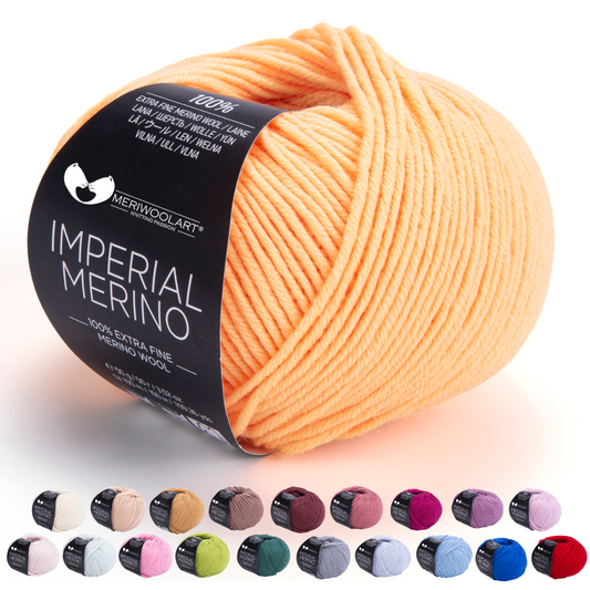IMPERIAL Lachsfarbene Merinowolle-Garne, 50 g, 125 m