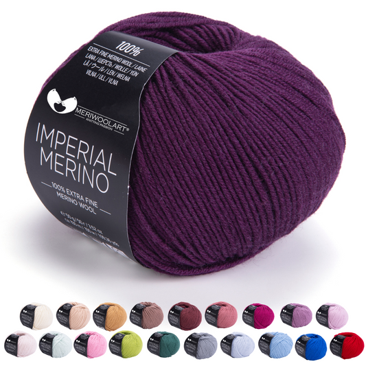 IMPERIAL Dunkelviolettes Merinowollgarn, 50 g, 125 m