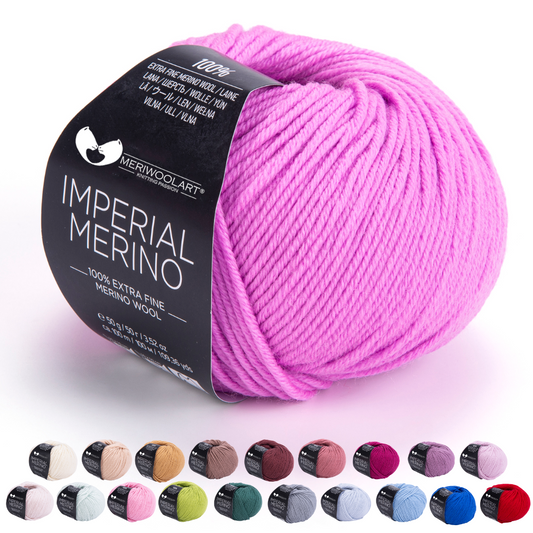 IMPERIAL Rosa Lila Merinowolle Garn 50g 125m