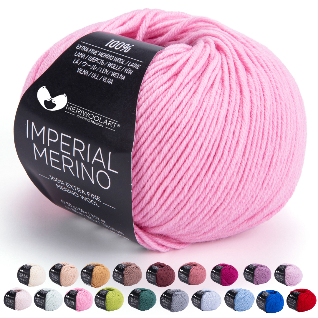 MeriWoolArt Merino Wool Yarn - 125m Soft Wool For Knitting & Crochet - Made In Turkey