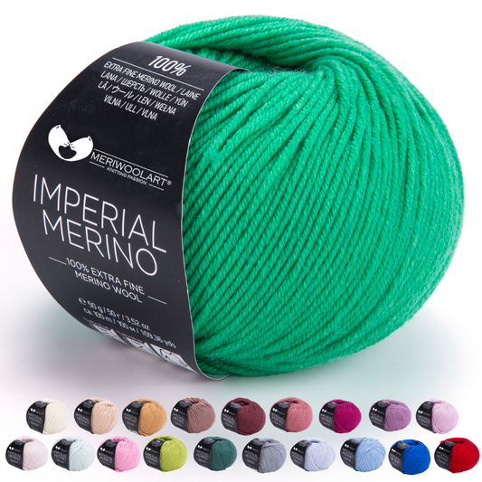 IMPERIAL Grünes Merinowollgarn, 50 g, 125 m