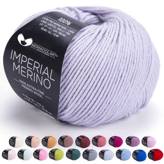 IMPERIAL Hellgraue Merinowolle-Garne 50 g 125 m