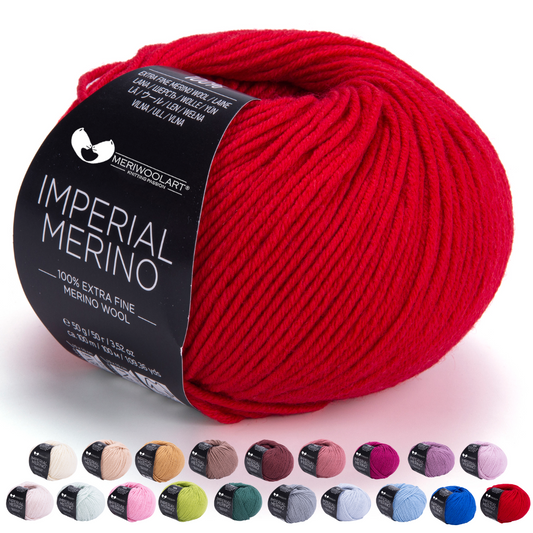 IMPERIAL Rote Merinowolle-Garne, 50 g, 125 m