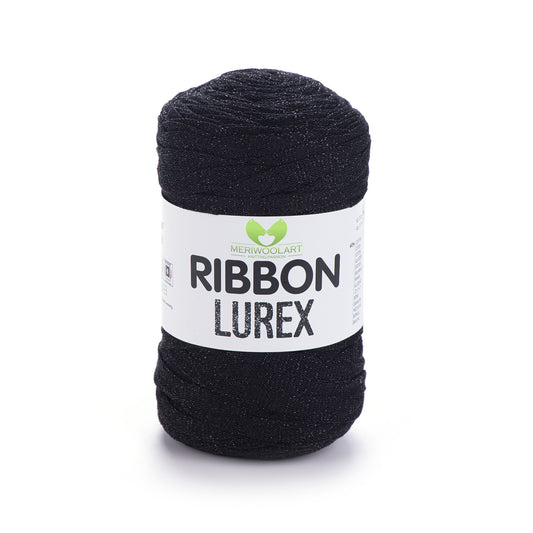 Black Dots Cotton Ribbon Lurex 10mm 125m