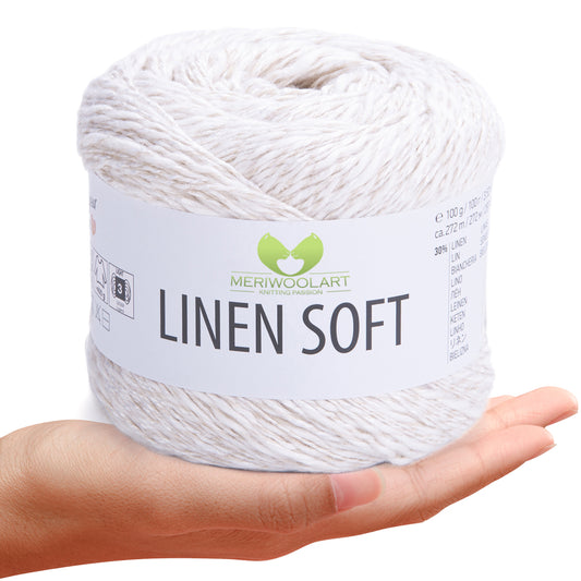 Off White Linen Soft Yarn 100g 272m