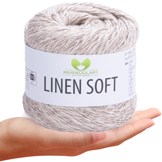 Cream 7304 Linen Soft Yarn 100g 272m
