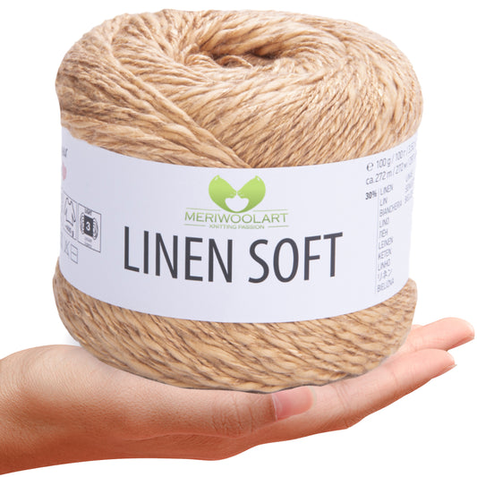 Beige 7305 Linen Soft Yarn 100g 272m