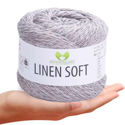 Grey 7307 Linen Soft Yarn 100g 272m