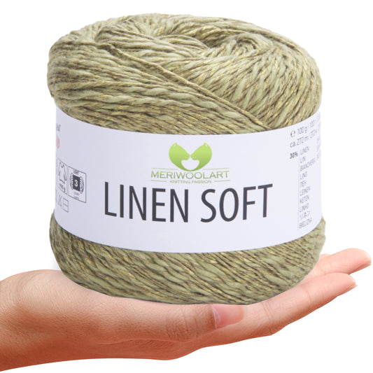 Green 7313 Linen Soft Yarn 100g 272m