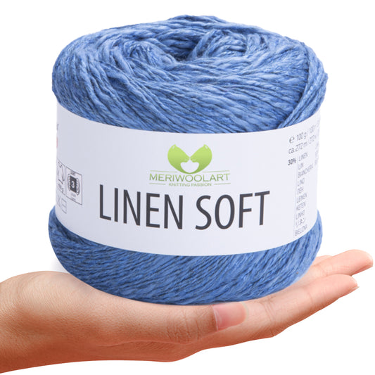Blue 7318 Linen Soft Yarn 100g 272m