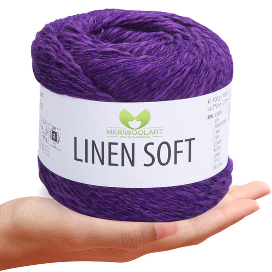 Purple 7324 Linen Soft Yarn 100g 272m