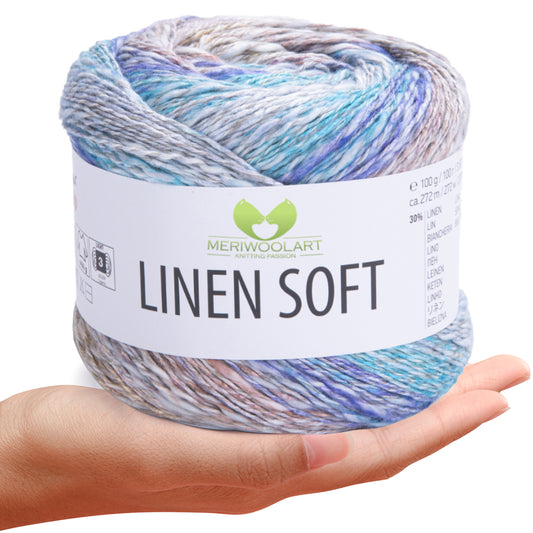 VARIEGATED 7402 Linen Soft Yarn 100g 272m