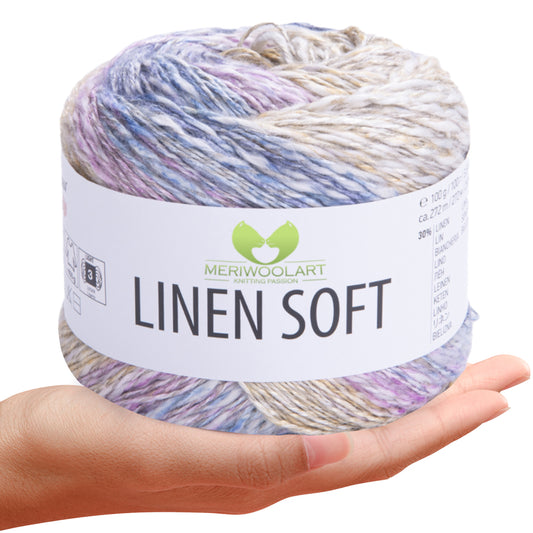 VARIEGATED 7404 Linen Soft Yarn 100g 272m