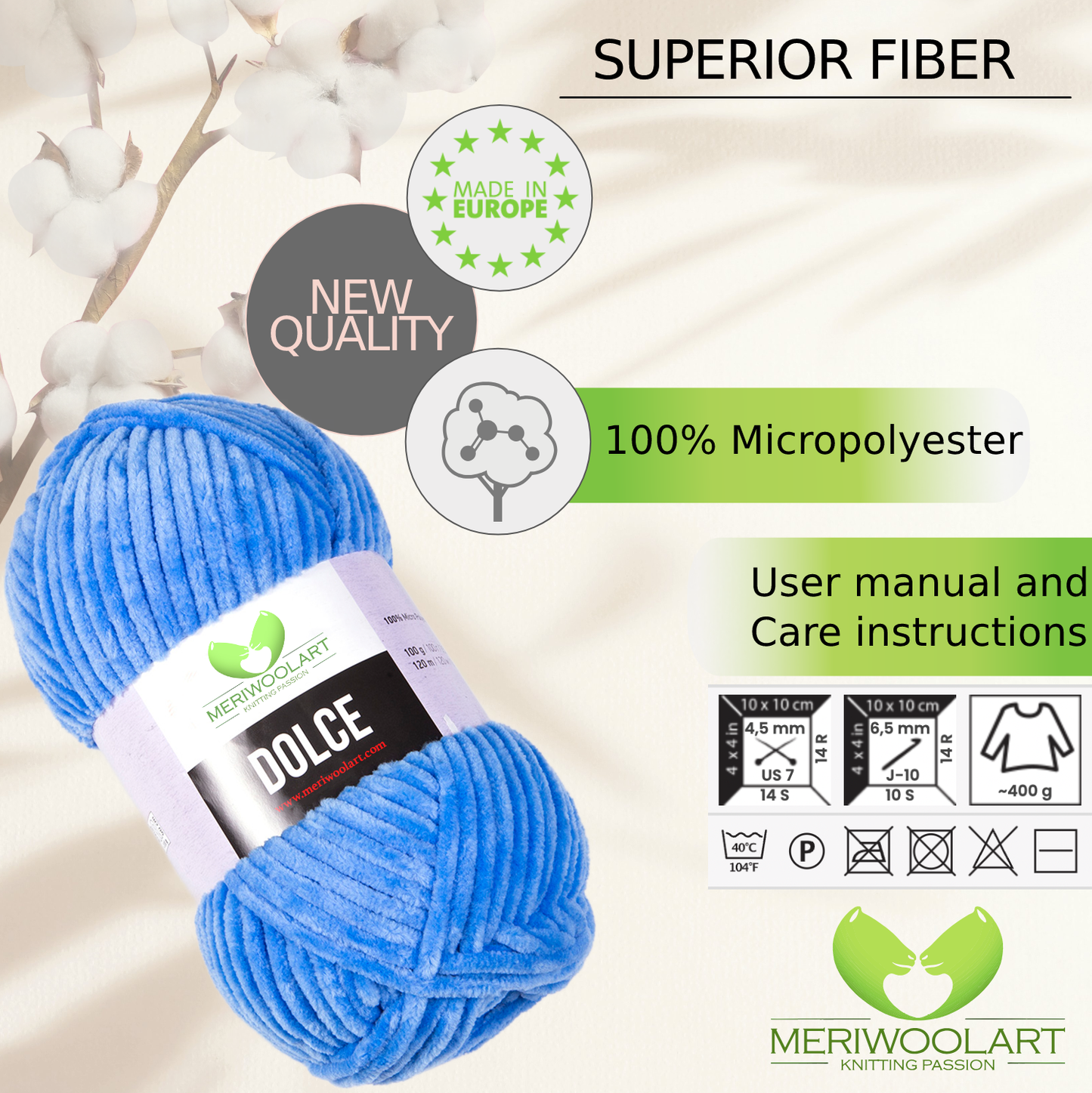 DOLCE Dunkelblaues Mikropolyester 100 g 120 m
