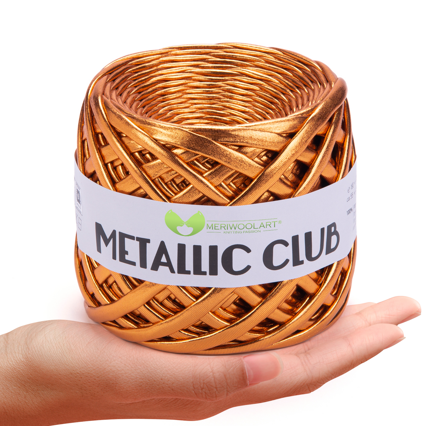 METALLIC Karamell T-Shirt Garn 8mm x 55m