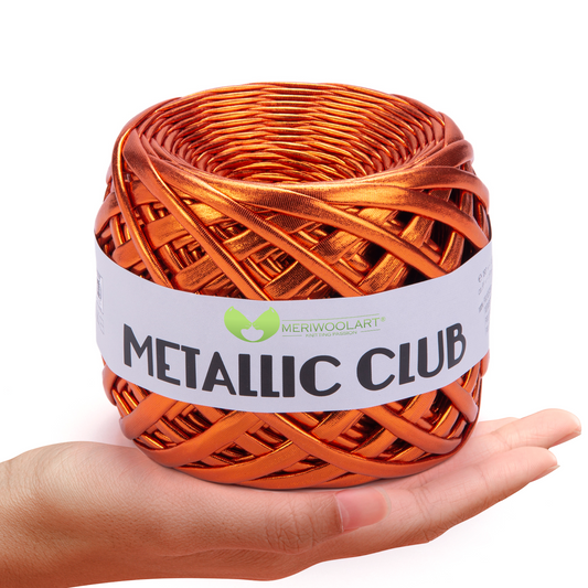 METALLIC Orange T-Shirt Garn 8mm x 55m