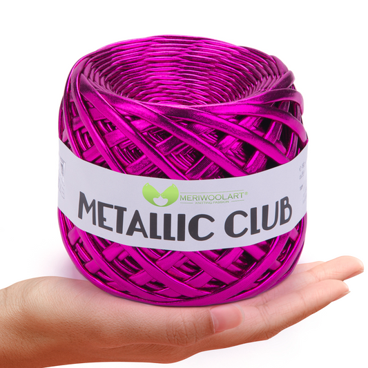 METALLIC Fuchsia T-Shirt Garn 8mm x 55m