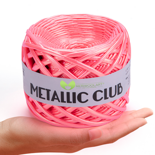 METALLIC Neonpink T-Shirt-Garn 8 mm x 55 m