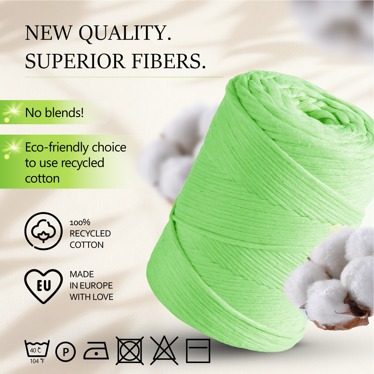 Macramé simple torsadé vert clair 3 mm 200 m