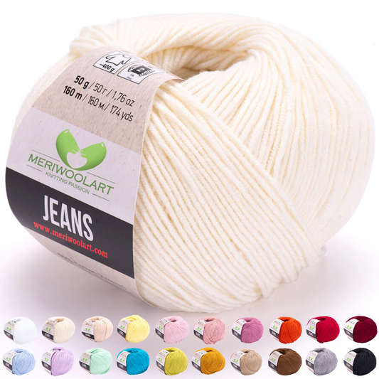 JEANS Helles Sand-Baumwollgarn, 50 g, 160 m