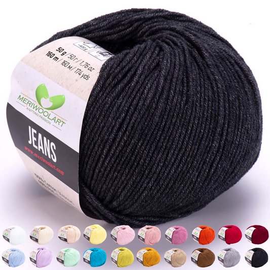 JEANS Graphit-Baumwollgarn 50 g 160 m