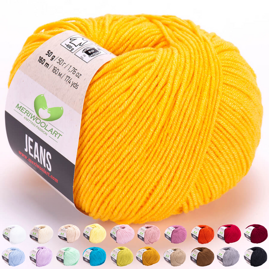 JEANS Helles Senf-Baumwollgarn, 50 g, 160 m