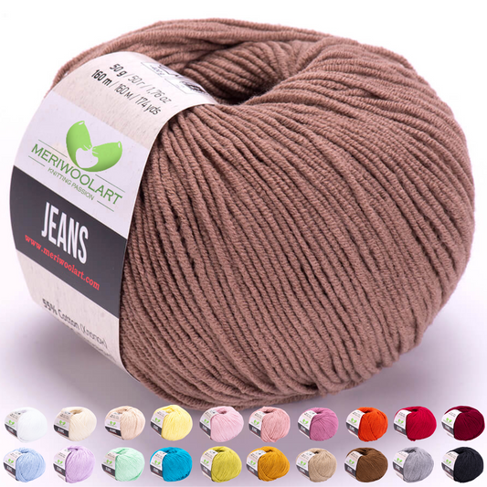 JEANS Kamelfarbenes Baumwollgarn, 50 g, 160 m