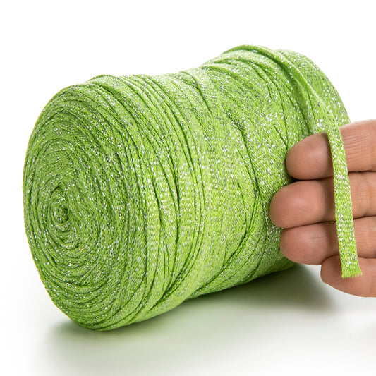 Ruban de coton vert clair Lurex 10 mm 125 m