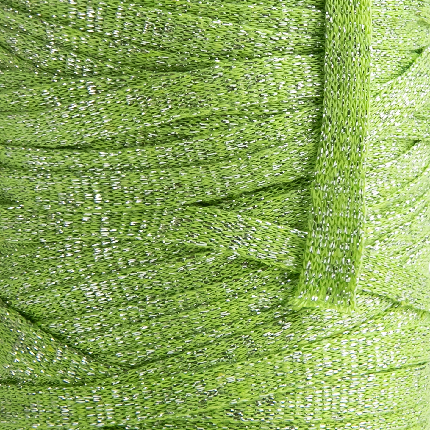 Light Green Cotton Ribbon Lurex 10mm 125m