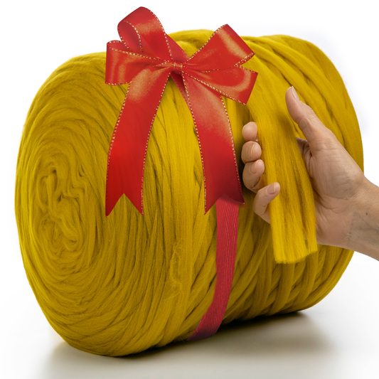 Tabakfarbene grobe Merinowolle, 2 cm, 23 Mikron