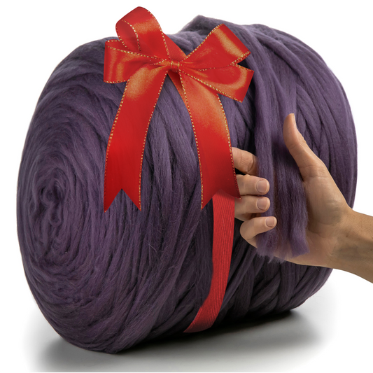 Puderviolett, grobe Merinowolle, 2 cm, 23 Mikron