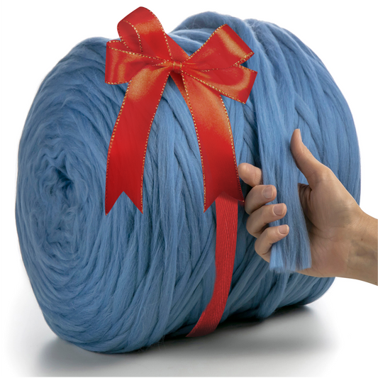 Hellblaue grobe Merinowolle, 2 cm, 23 Mikron