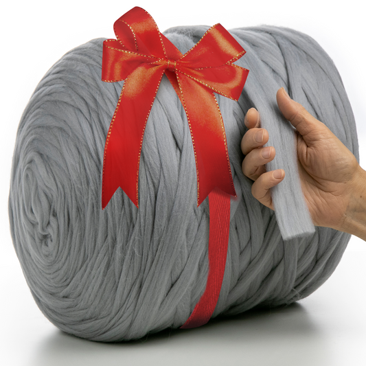 Hellgraue grobe Merinowolle, 2 cm, 23 Mikron