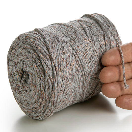 Macramé Coton Lurex Gris Clair 2mm 225m