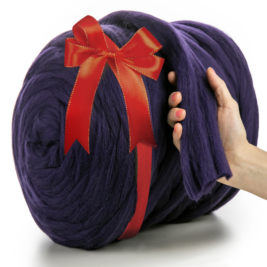 LAINE MÉRINOS SUPER ÉPAISSE VIOLET FONCÉ 4-5 CM, 25 MICRONS