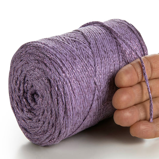 Lavande Macramé Coton Lurex 2 mm 225 m