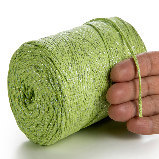 Macramé Coton Lurex Vert Clair 2mm 225m