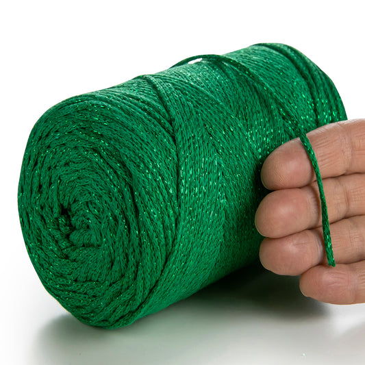 Macramé Coton Lurex Vert 2mm 225m