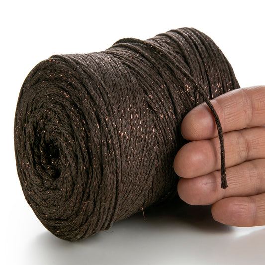 Macramé Coton Lurex Marron 2mm 225m