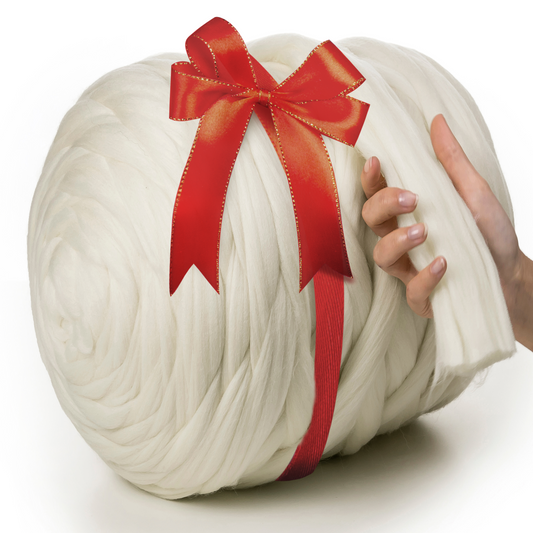 WEISSE SUPER-CHUNKY MERINOWOLLE 4-5 CM, 25 MIKRON