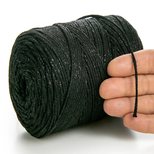 Macramé Coton Lurex Noir 2mm 225m