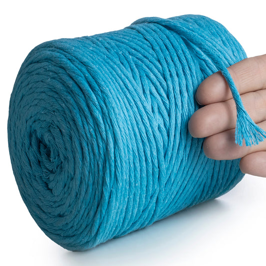 Macramé simple torsadé bleu turquoise 4 mm 225 m