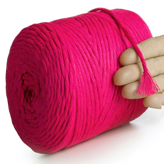Macramé simple torsadé rose fluo 4 mm 225 m