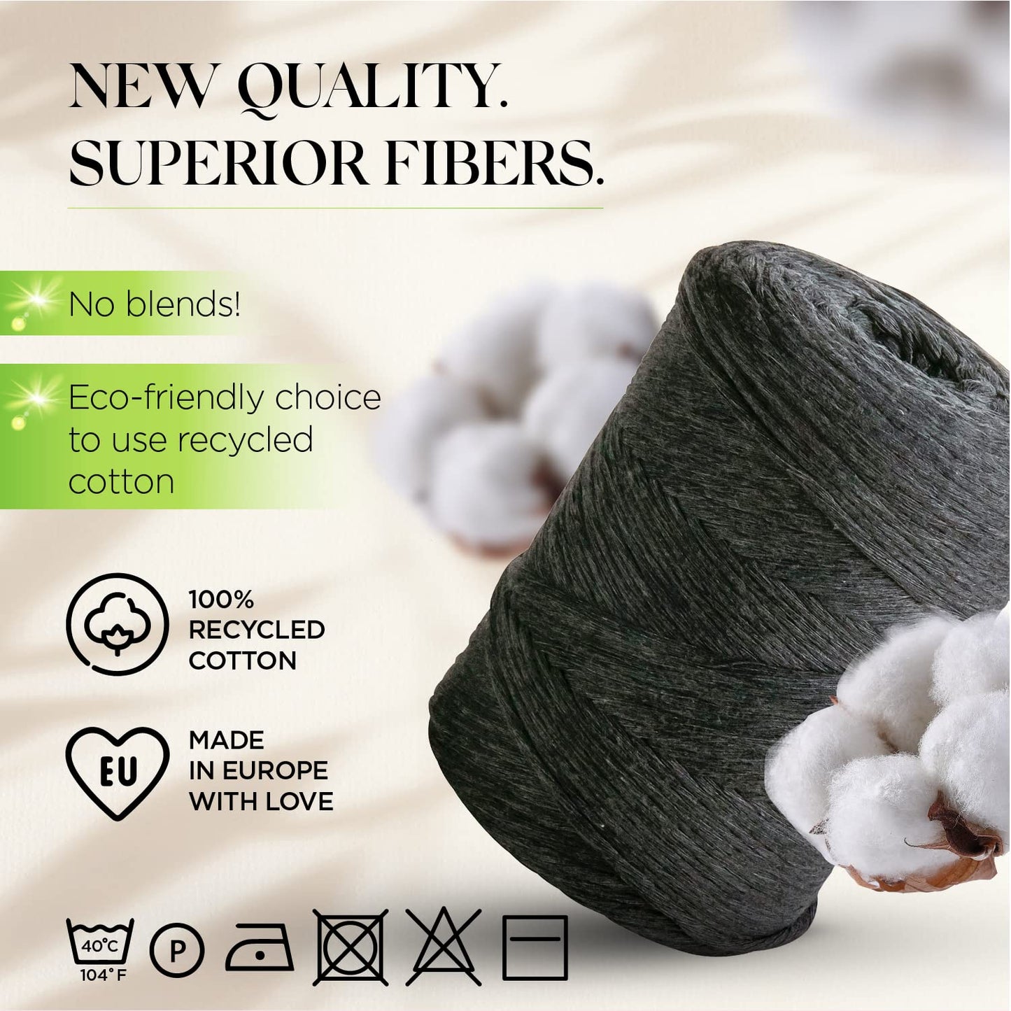 Macramé simple torsadé graphite 3 mm 200 m